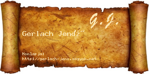 Gerlach Jenő névjegykártya
